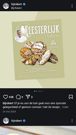 Socialpost waarin geadverteerd wordt voor een editie van Meesterlijk.