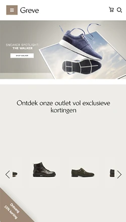 Mobiele weergave van de homepage van greve.nl