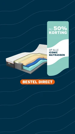 Socialpost voor 50% op alle Iconic matrassen.