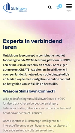 Mobiele weergave van de sectie: Waarom Skillstown Connect.