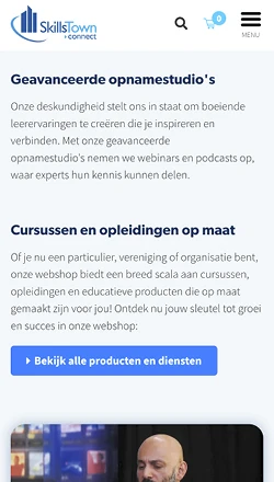 Mobiele weergave van de sectie