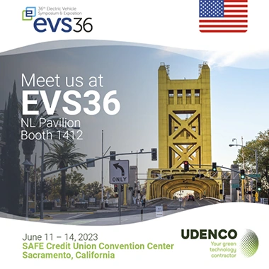Tegel met de tekst Meet us at EVS36. Een evenement wat heeft plaatsgevonden tussen 11 en 14 juni in Secramento, Californië.