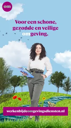 Vrouw met clipboard in een groene omgeving, met de tekst: