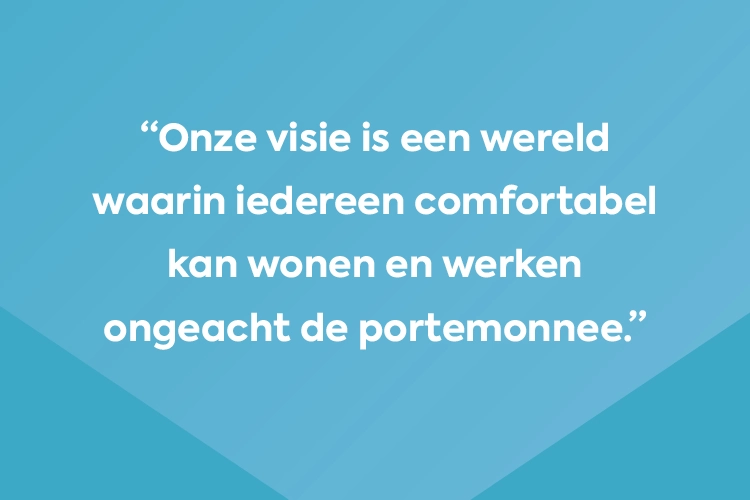 Quote met blauwe achtergrond: