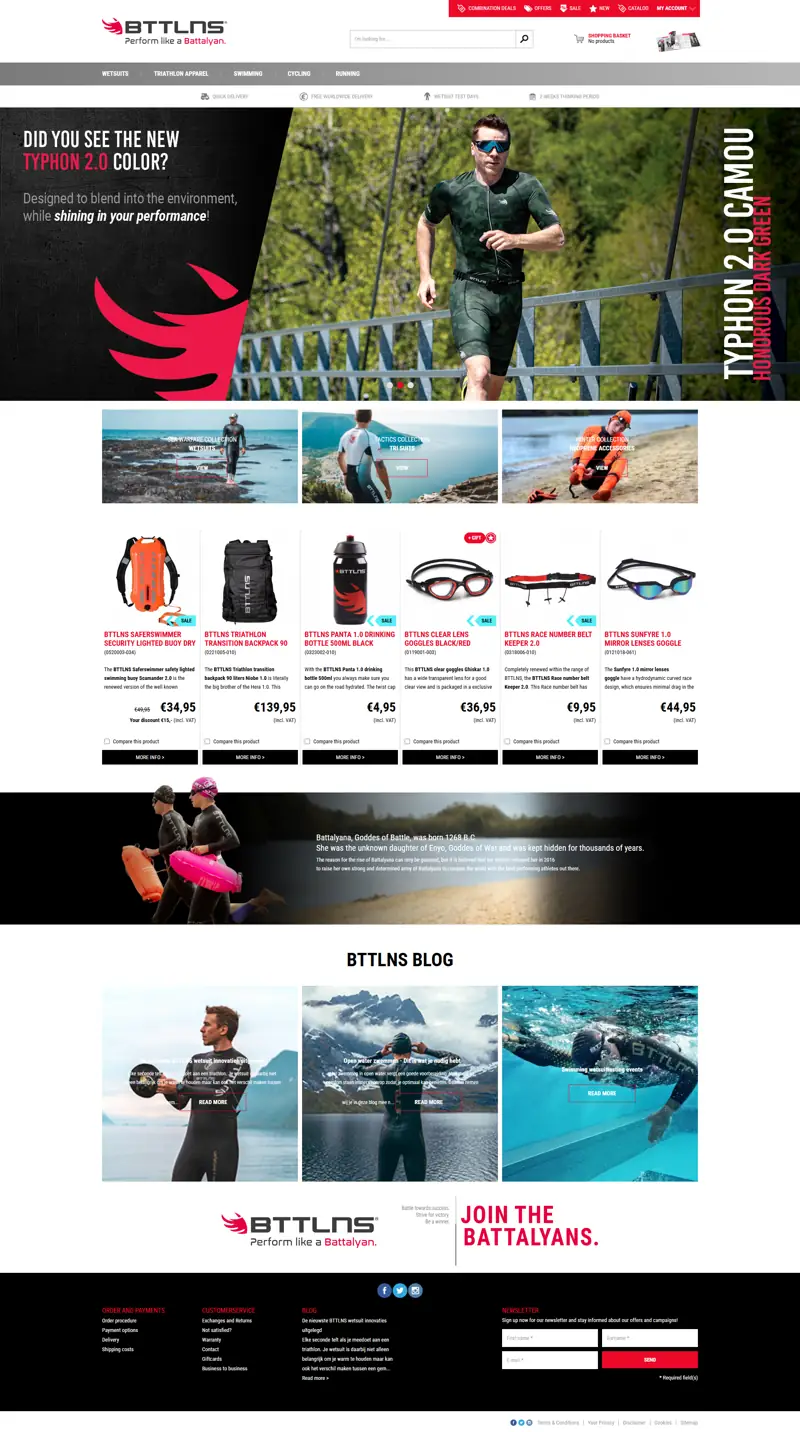 Preview van de homepage van www.bttlns.com