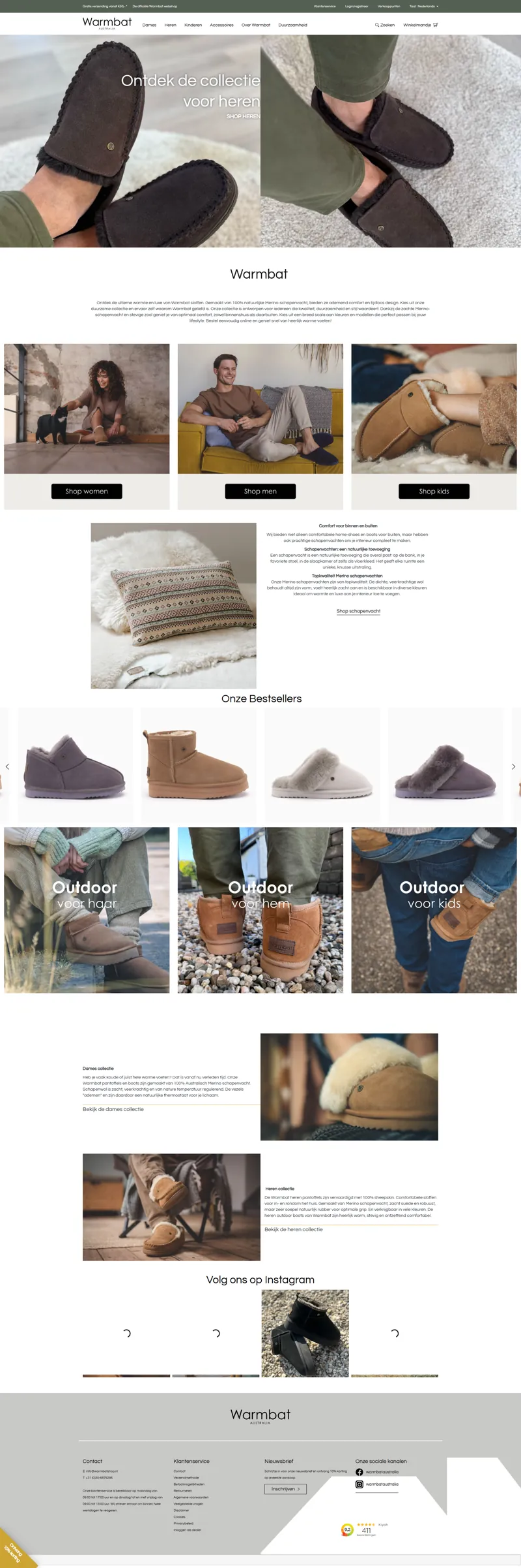 Preview van de homepage van warmbat.nl