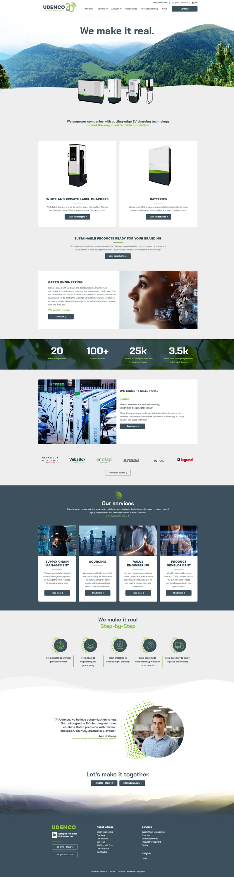 Preview van de homepage van Udenco.com.