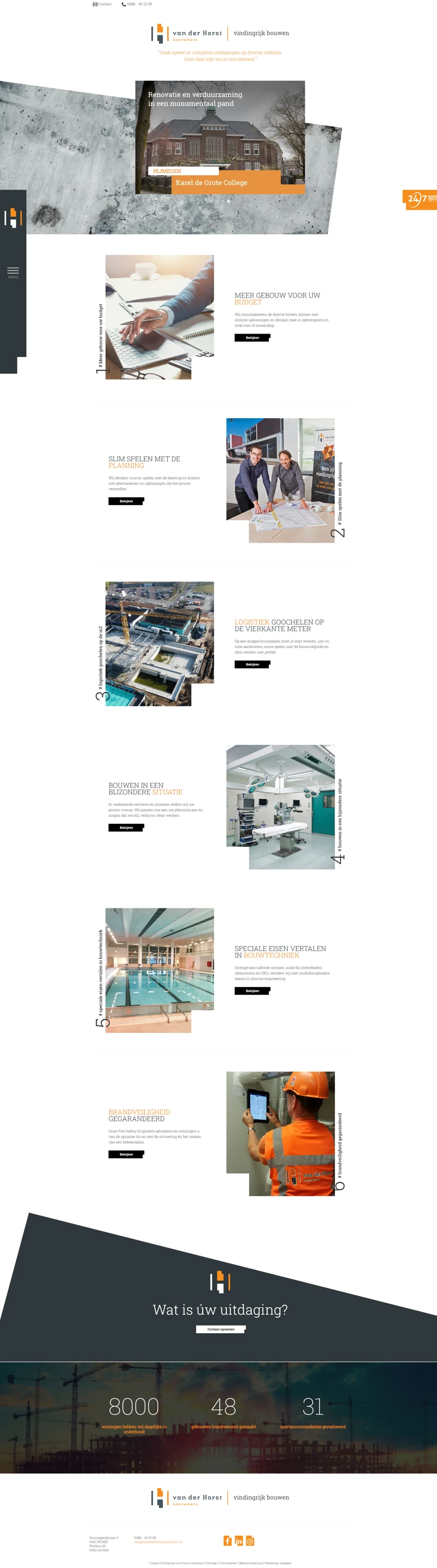 Preview van de homepage van vanderhorstaannemers.nl