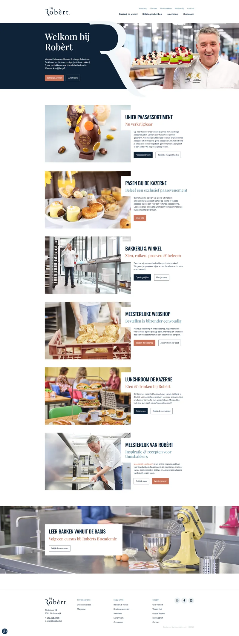Preview van de homepage van www.bijrobert.nl